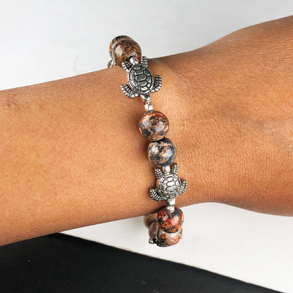 Gorgeous Brown Picture Jasper Bracelet Healing  Adjustable