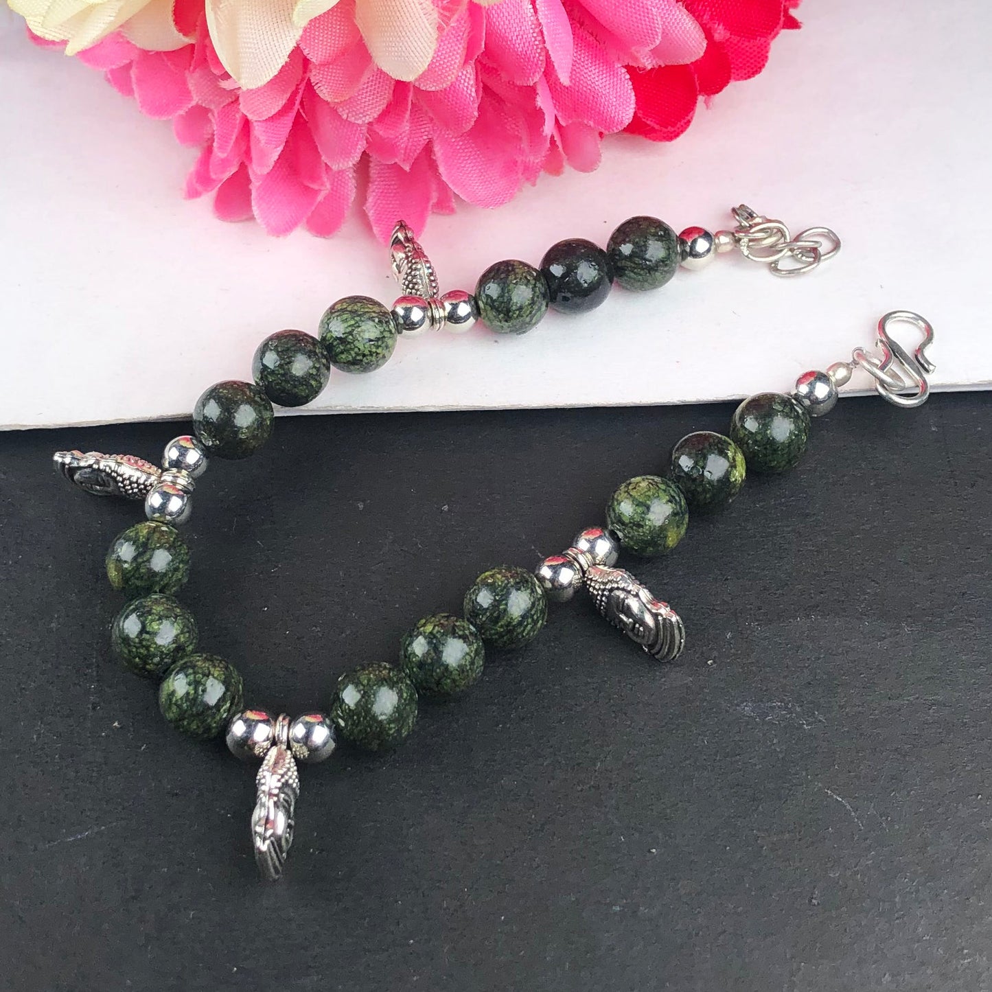 Wonderful Green Jasper Bracelet Healing  Adjustable