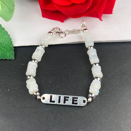 Modern White Moonstone Bracelet Healing  Adjustable