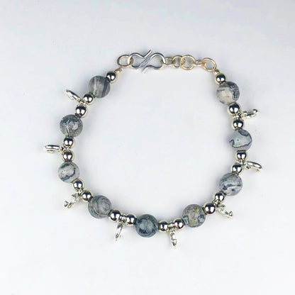 Awesome Grey Jasper Bracelet Healing  Adjustable