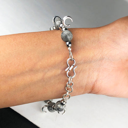 Awesome Grey Jasper Bracelet Healing  Adjustable