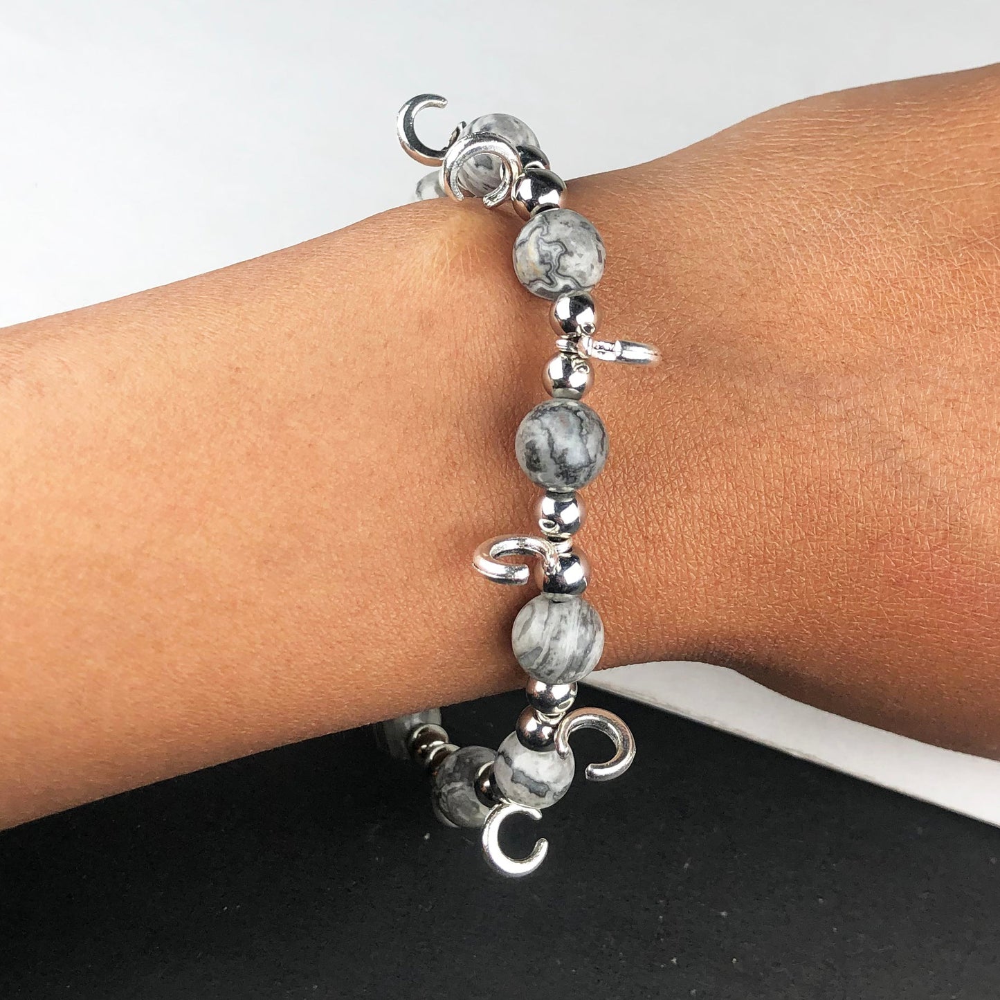 Awesome Grey Jasper Bracelet Healing  Adjustable