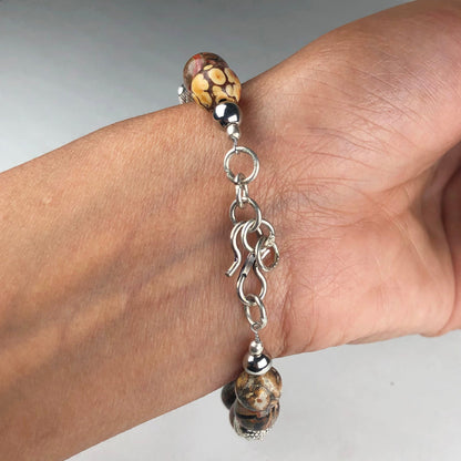 Fashionable Brown Jasper Bracelet Healing  Adjustable
