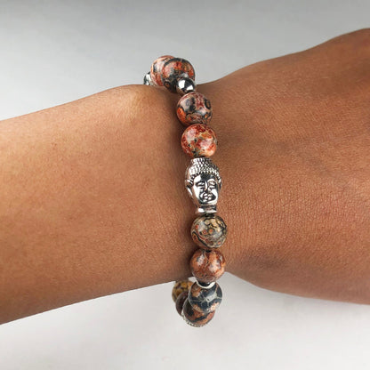 Fashionable Brown Jasper Bracelet Healing  Adjustable