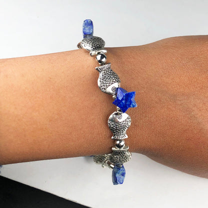 Amazing Blue Lapiz Lazuli Bracelet Healing  Adjustable