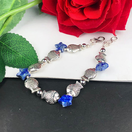 Amazing Blue Lapiz Lazuli Bracelet Healing  Adjustable