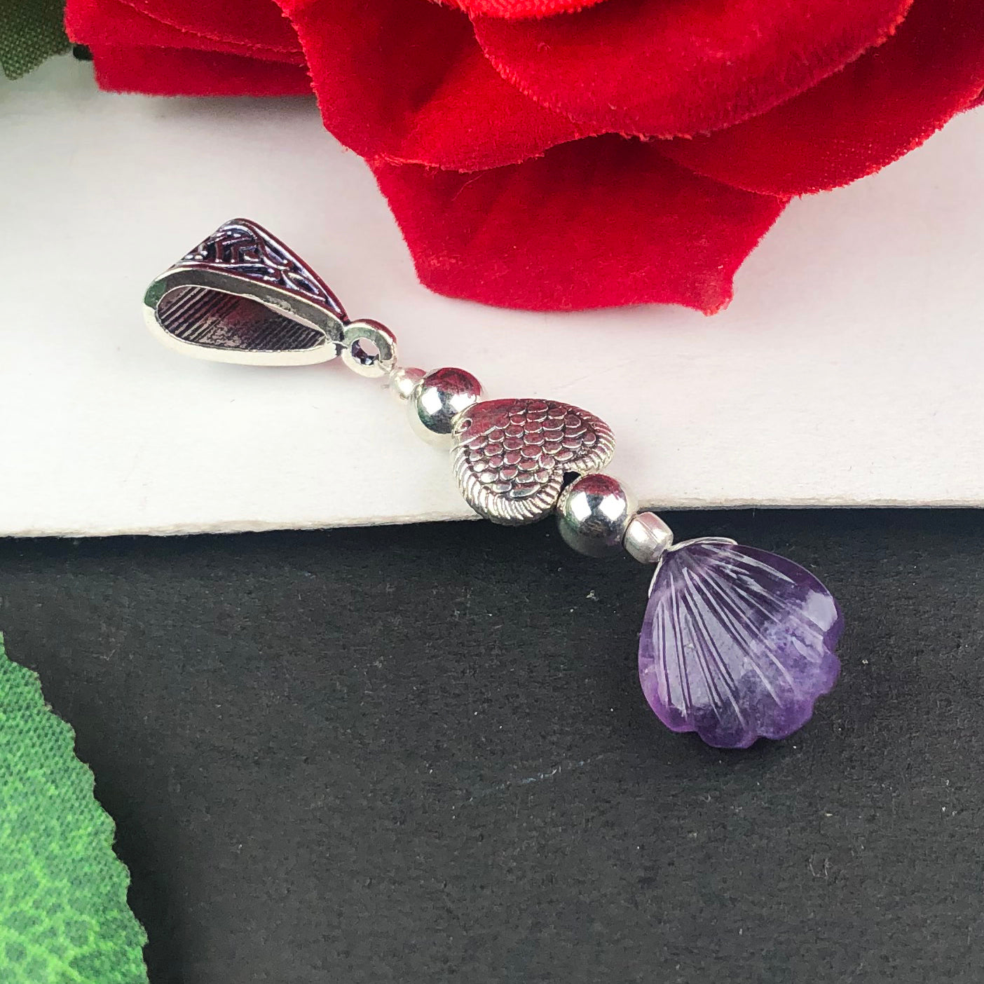 Purple Amethyst Healing Pendant for Women and Girls