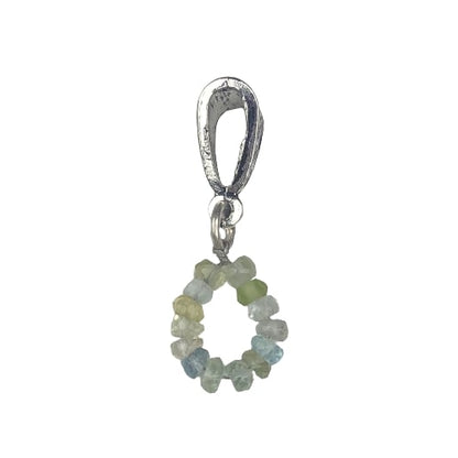 Blue Aquamarine and Green Amethyst Healing Pendant for Women and Girls