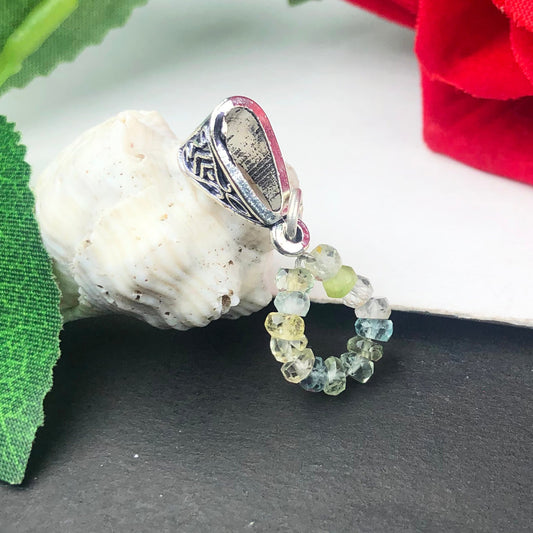 Blue Aquamarine and Green Amethyst Healing Pendant for Women and Girls