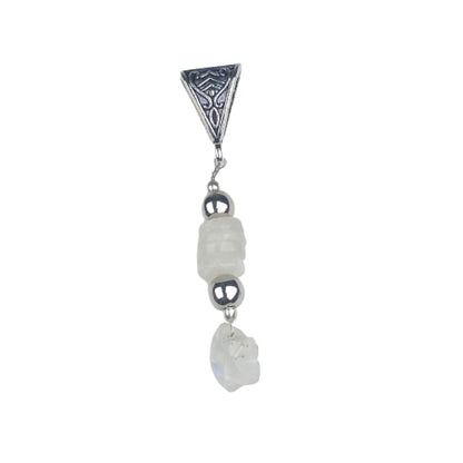 White Blue Flash Moonstone Healing Pendant for Women and Girls