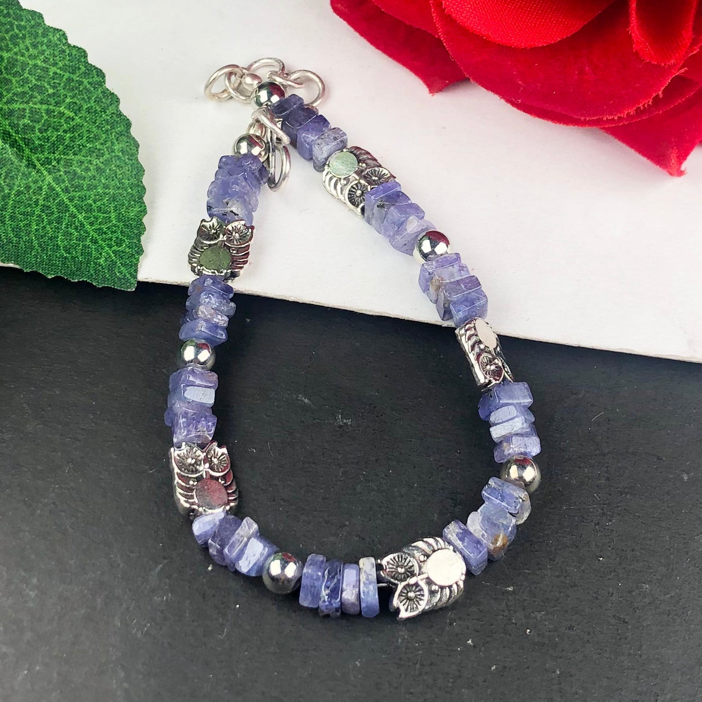 Top Quality Blue Iolite Healing Bracelet  Adjustable