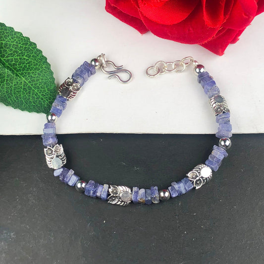 Top Quality Blue Iolite Healing Bracelet  Adjustable