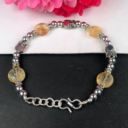 One of a kind Yellow Citrine Healing Bracelet  Adjustable