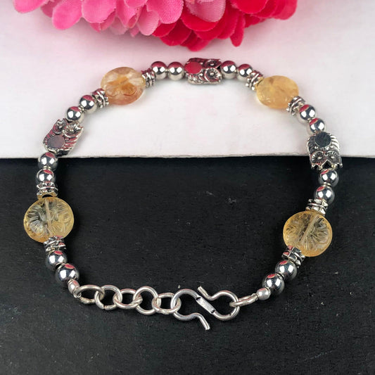 One of a kind Yellow Citrine Healing Bracelet  Adjustable