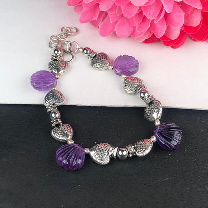 Fantastic Purple Amethyst Healing Bracelet  Adjustable
