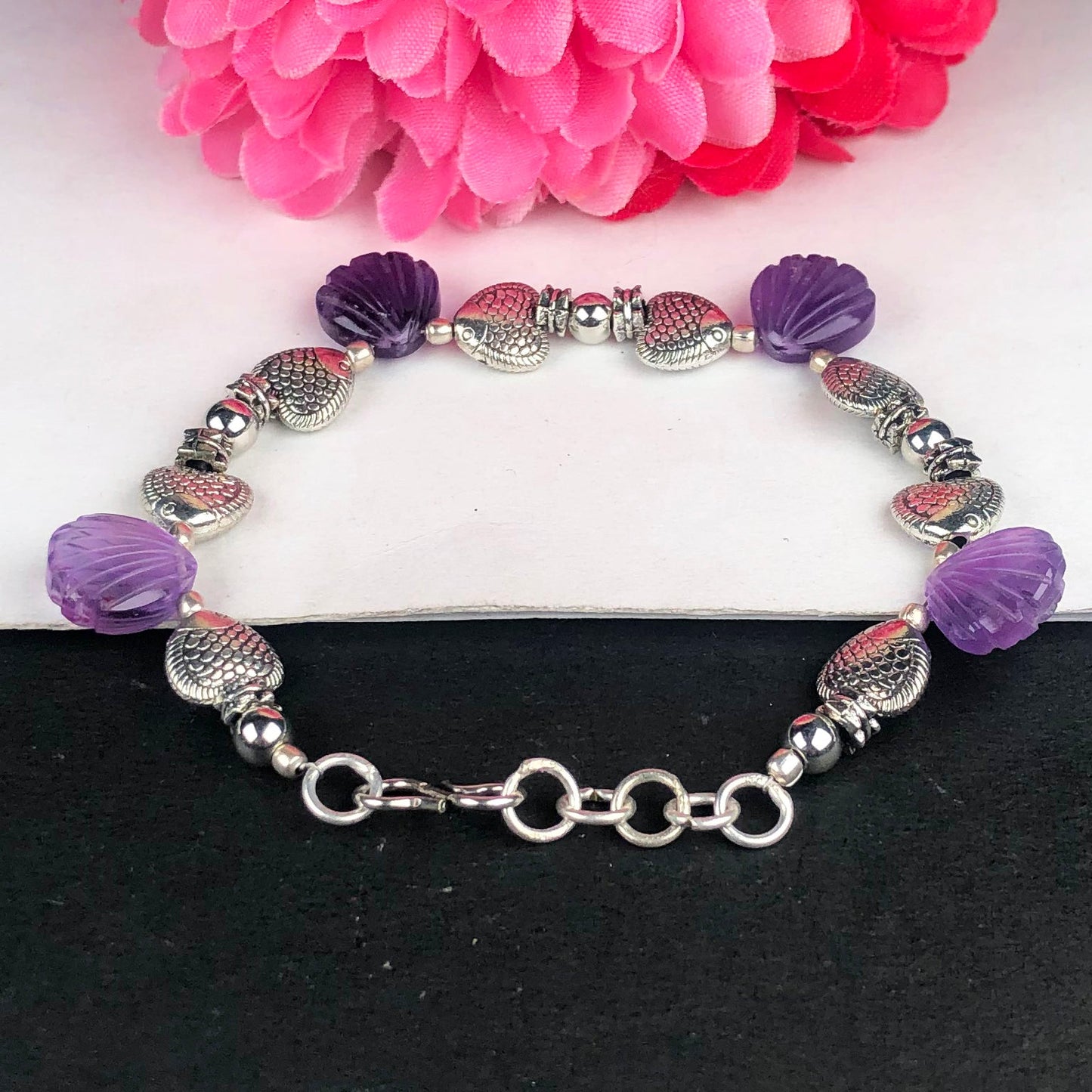 Fantastic Purple Amethyst Healing Bracelet  Adjustable