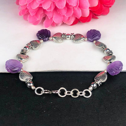 Fantastic Purple Amethyst Healing Bracelet  Adjustable