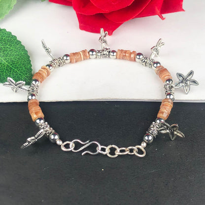 Precious Pink Rhodonite Healing Bracelet  Adjustable