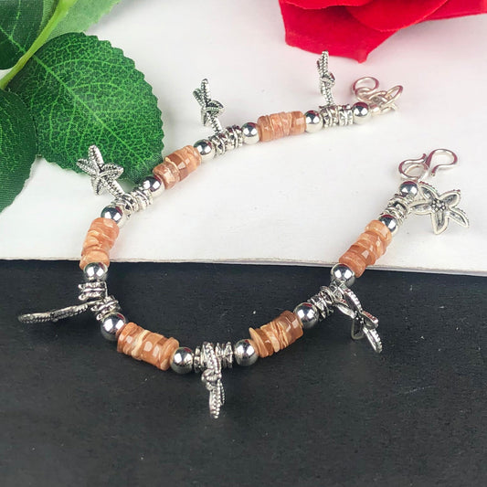 Precious Pink Rhodonite Healing Bracelet  Adjustable