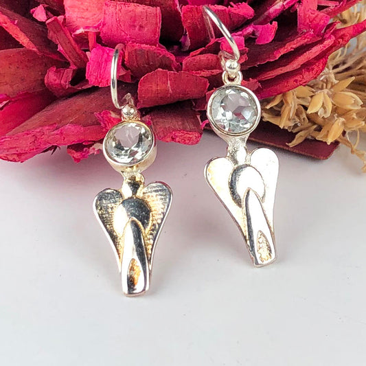 Unique Green Amethyst Earrings Made of Brass Silver Polished Danglers