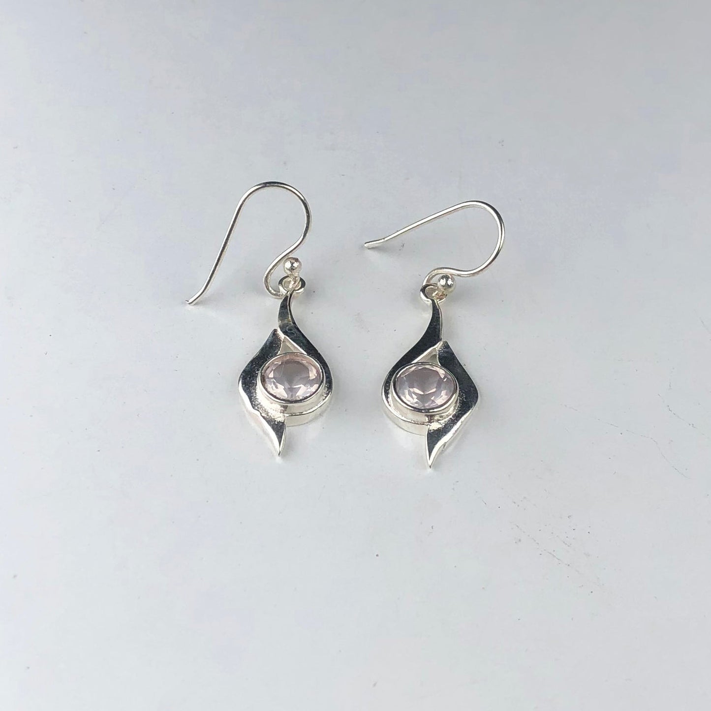 Fabulous Clear Quartz Earrings Made of Brass Silver Polished Danglers
