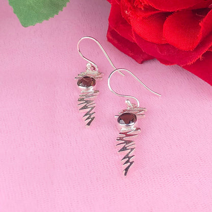 Wonderful Brown Smoky Quartz Earrings Made of Brass Silver Polished Danglers