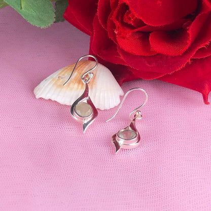 Fabulous Green Opal Earrings Made of Brass Silver Polished Danglers
