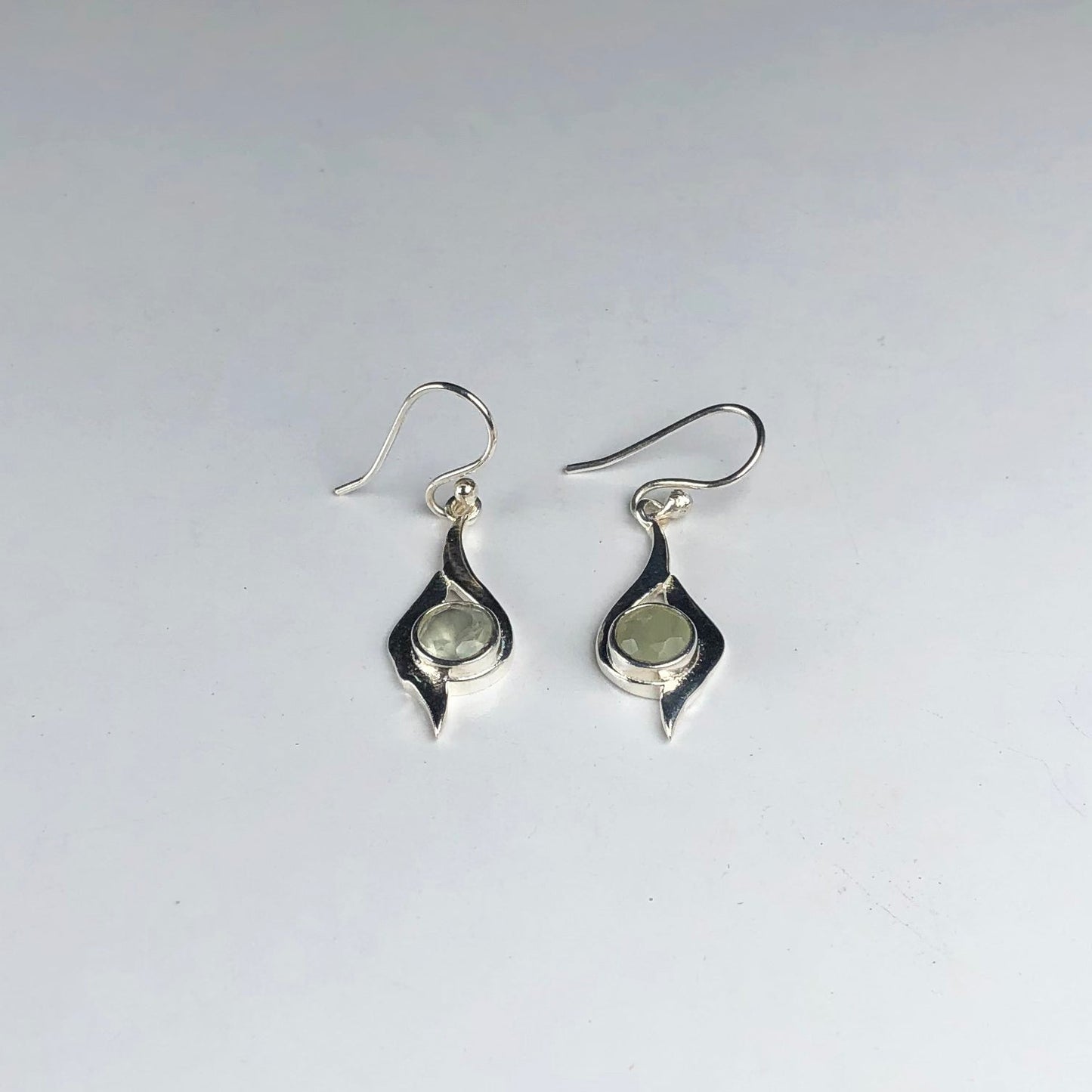 Fabulous Green Opal Earrings Made of Brass Silver Polished Danglers