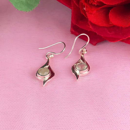 Fabulous Green Opal Earrings Made of Brass Silver Polished Danglers