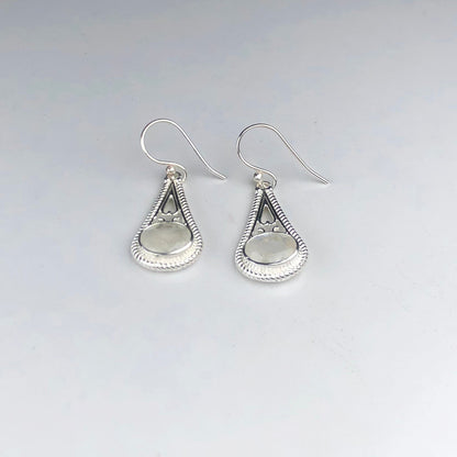 Gorgeous White Moonstone Earrings Made of Brass Silver Polished Danglers
