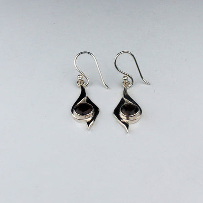 Radiant Brown Smoky Quartz Earrings Made of Brass Silver Polished Danglers
