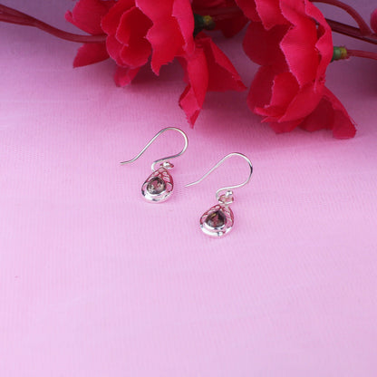 Opulent
 Brown Smoky Quartz Earrings Made of Brass Silver Polished Danglers