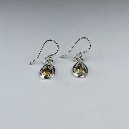 Beautiful Citrine Earrings Made of Brass Silver Polished Danglers