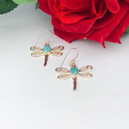 Precious Blue Earrings Made of Brass Silver Polished Danglers