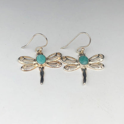 Precious Blue Earrings Made of Brass Silver Polished Danglers