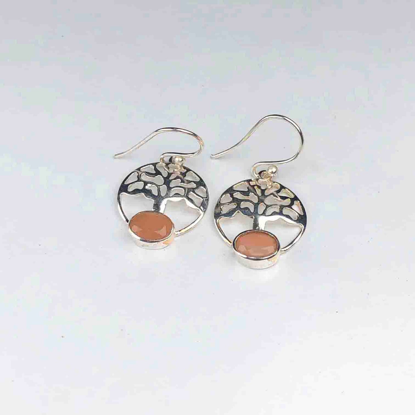 Gorgeous Pink Chalcedony Earrings Made of Brass Silver Polished Danglers