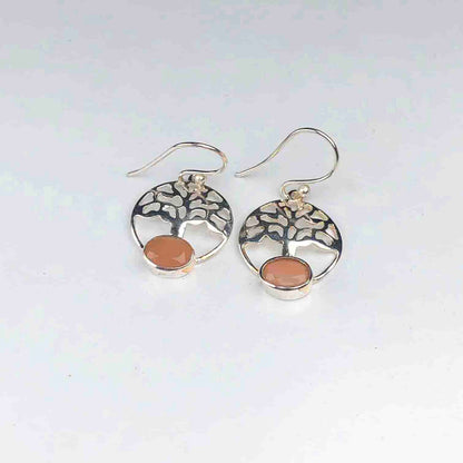 Gorgeous Pink Chalcedony Earrings Made of Brass Silver Polished Danglers