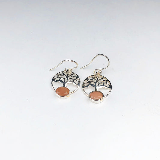 Gorgeous Pink Chalcedony Earrings Made of Brass Silver Polished Danglers