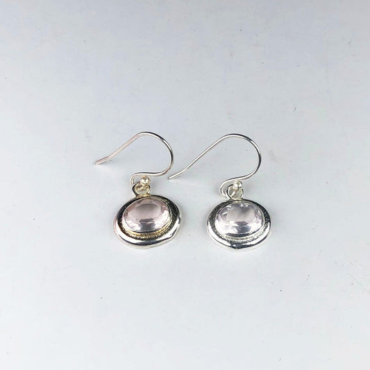 Wonderful Clear Quartz Earrings Made of Brass Silver Polished Danglers