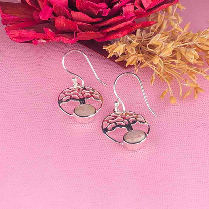 Awesome White Moonstone Earrings Made of Brass Silver Polished Danglers