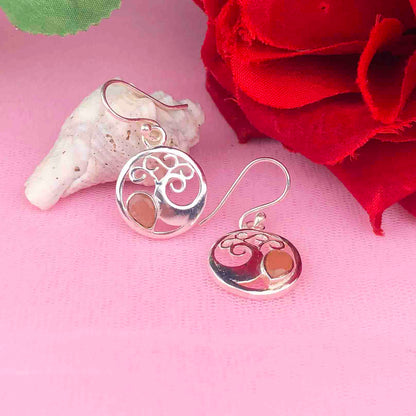 Amazing Pink Chalcedony Earrings Made of Brass Silver Polished Danglers