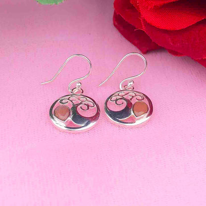 Amazing Pink Chalcedony Earrings Made of Brass Silver Polished Danglers