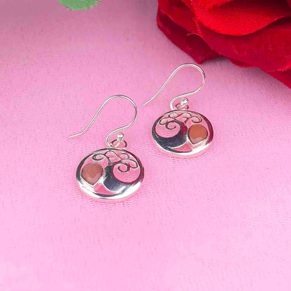 Amazing Pink Chalcedony Earrings Made of Brass Silver Polished Danglers