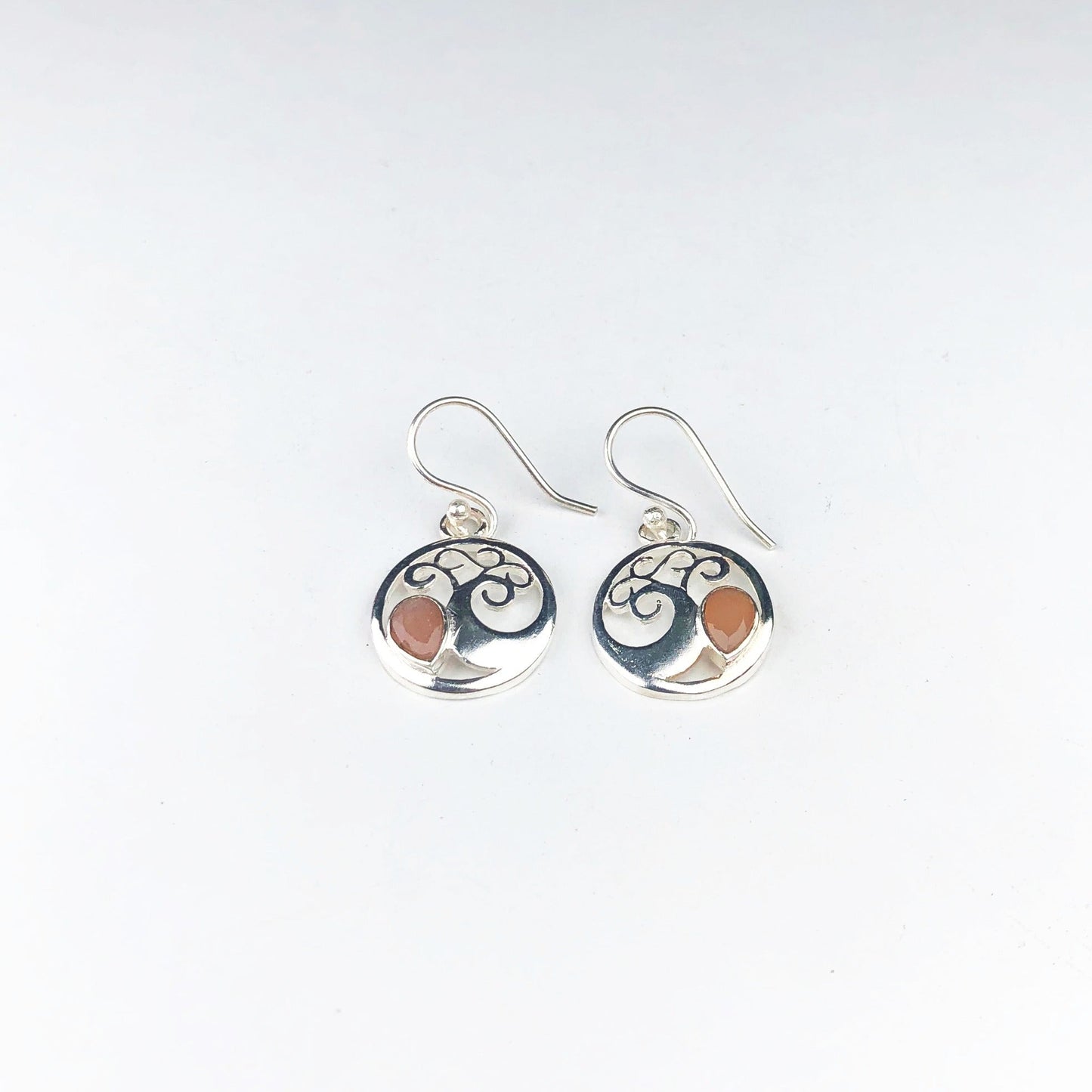 Amazing Pink Chalcedony Earrings Made of Brass Silver Polished Danglers