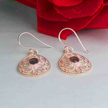 Modern Brown Smoky Quartz Earrings Made of Brass Silver Polished Danglers