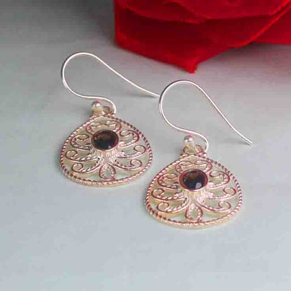 Modern Brown Smoky Quartz Earrings Made of Brass Silver Polished Danglers