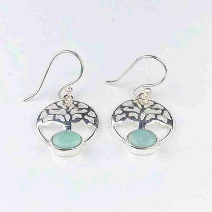 Wonderful Blue Amazonite Earrings Made of Brass Silver Polished Danglers