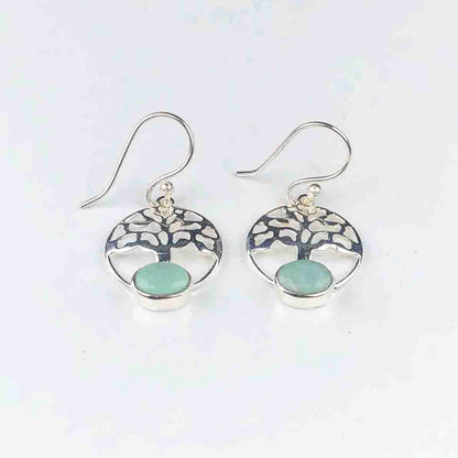 Wonderful Blue Amazonite Earrings Made of Brass Silver Polished Danglers
