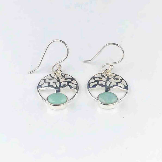 Wonderful Blue Amazonite Earrings Made of Brass Silver Polished Danglers