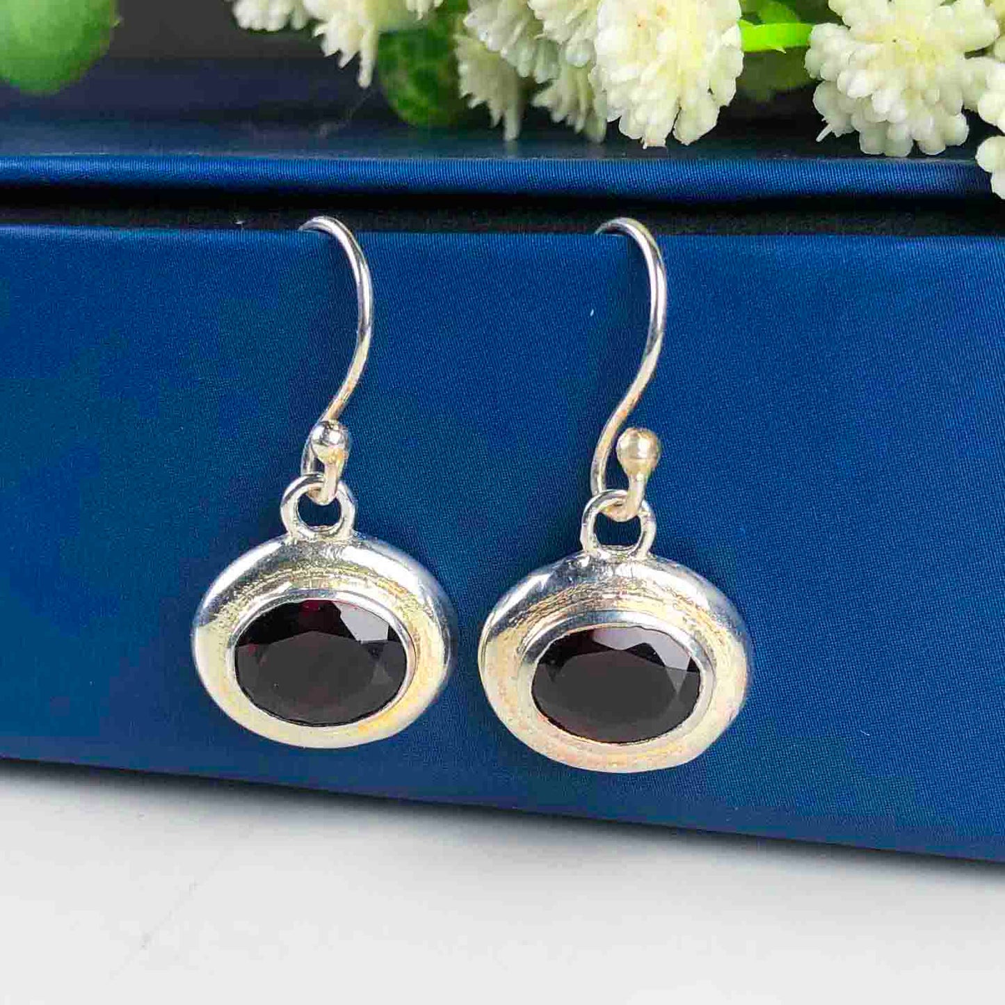 Top Quality Red Ruby Earrings Made of Brass Silver Polished Danglers